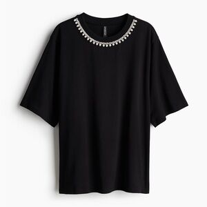 Embellished Black Tshirt